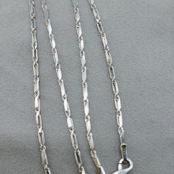 Vintage 14k White Gold Milano Link Chain Necklace - Picture 3 of 12